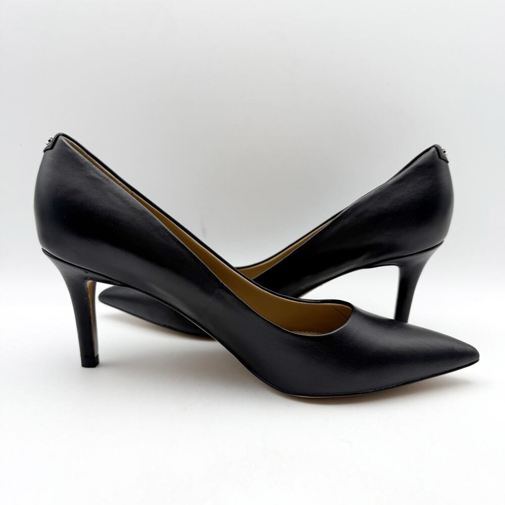Sam Edelman Womens Vienna Pointed Toe Heels US 8.5 Wide EU 39 Black Leather NIB - Picture 3 of 10